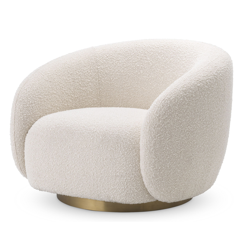 Кресло Eichholtz Swivel Chair Brice Кремовый Латунь в Самаре | Loft Concept 