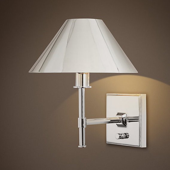 Бра RH Petite Candlestick SCONCE Polished Nickel Хром в Самаре | Loft Concept 