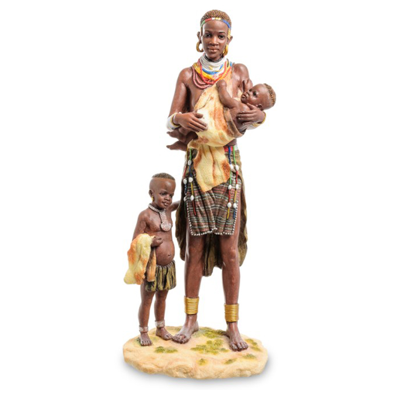 Статуэтка African woman with children Коричневый Мульти в Самаре | Loft Concept 