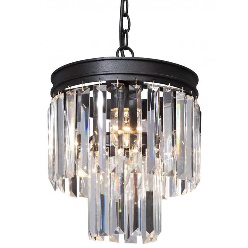 Светильник ODEON CLEAR GLASS Pendant lamp прозрачное Стекло D 27 Черный матовый в Самаре | Loft Concept 