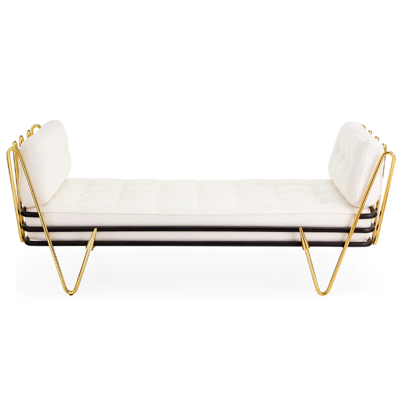 Кушетка Jonathan Adler Maxime Daybed Молочный Золотой в Самаре | Loft Concept 