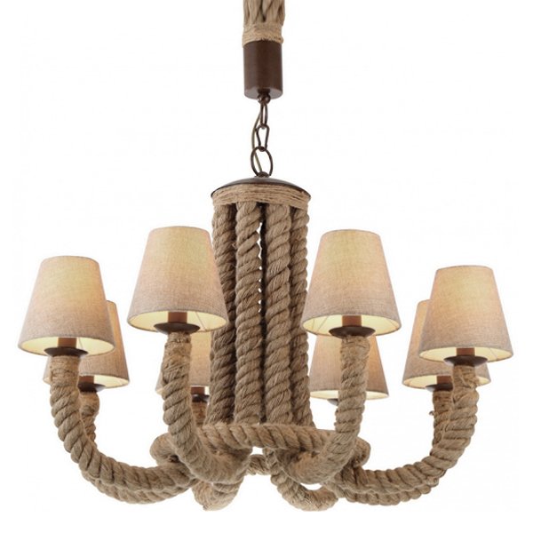 Люстра Rattan Chandelier 8 Loft Rope Light  в Самаре | Loft Concept 