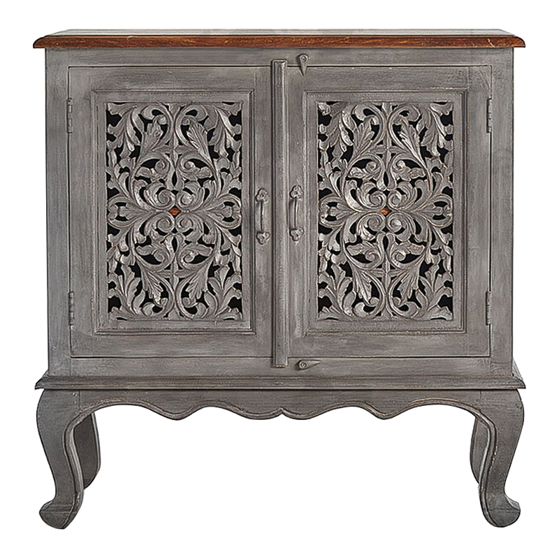 Комод Indian Antique White Furniture Chest of Drawers Agni серый Серый в Самаре | Loft Concept 