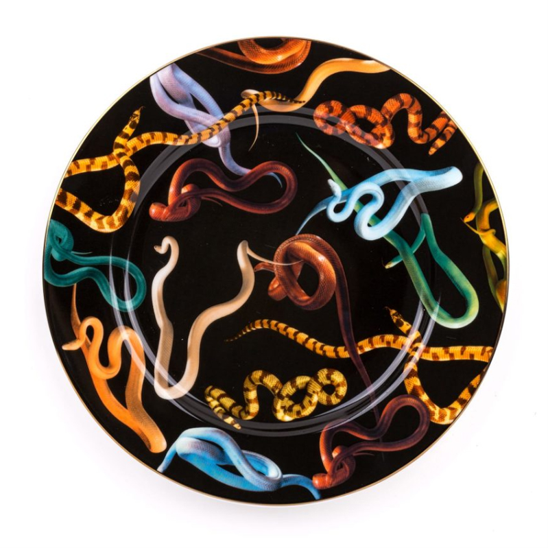 Тарелка Seletti Porcelain Plate Snakes Gold Border Мульти в Самаре | Loft Concept 