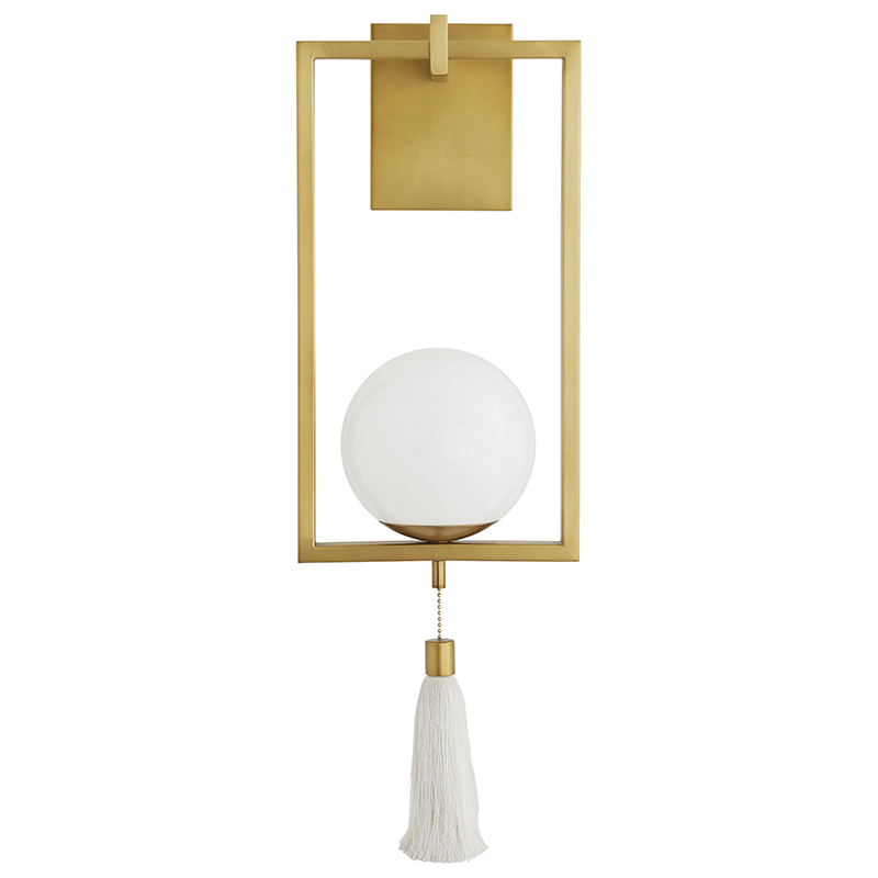 Бра Arteriors TRAPEZE SCONCE Gold Белый Латунь в Самаре | Loft Concept 