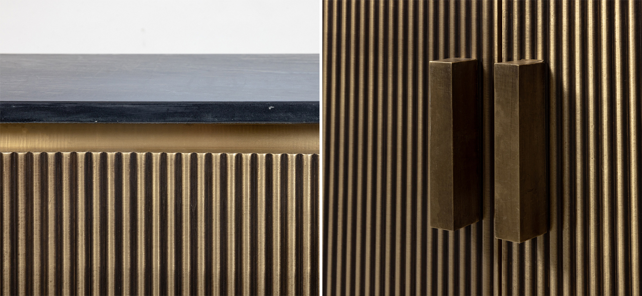 Комод из массива со столешницей из мрамора Nocturne - фото №1