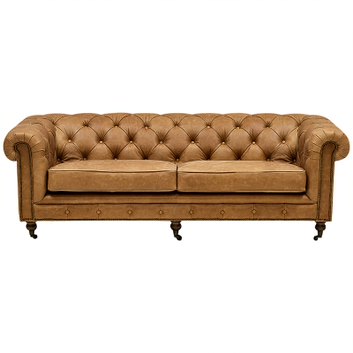 Диван Chesterfield Cinnamon Leather Sofa из винтажной кожи Корица в Самаре | Loft Concept 