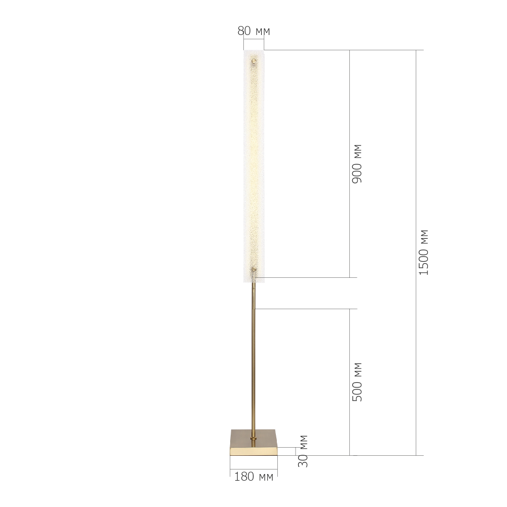 Торшер с прямоугольным плафоном с эффектом морозного стекла Freezing в Самаре