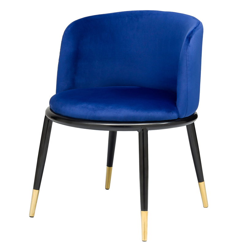 Стул Dining Chair Foucault Blue Синий Черный Золотой в Самаре | Loft Concept 