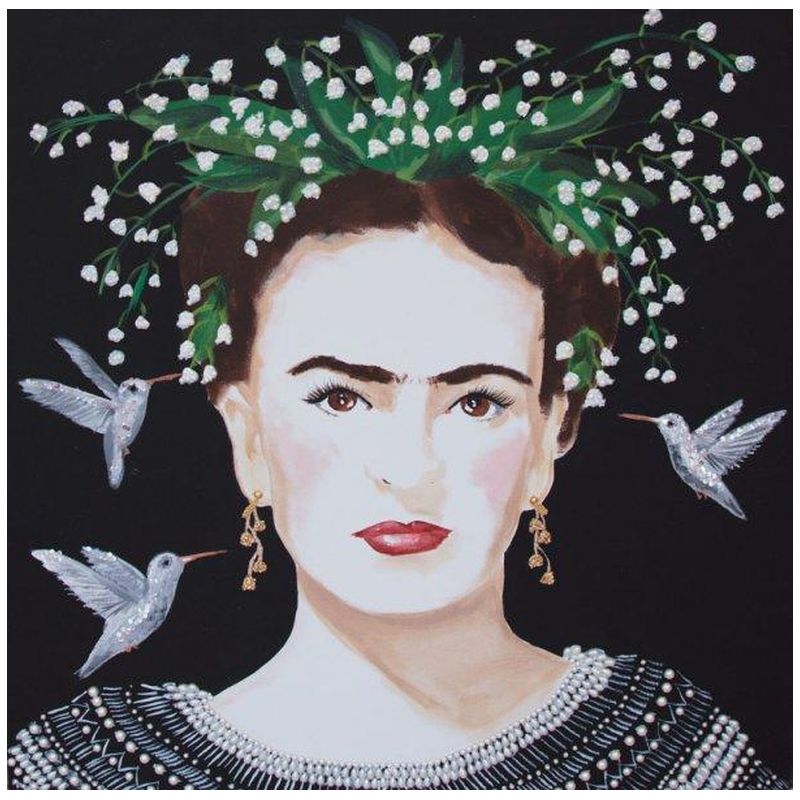 Картина “Frida with Lily of the Valley Headdress and White Hummingbirds” Мульти в Самаре | Loft Concept 