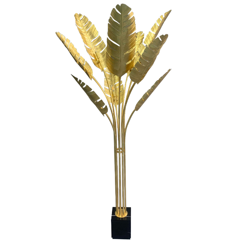 Торшер Gold Palm Leaves Floor Lamp Золотой Черный в Самаре | Loft Concept 