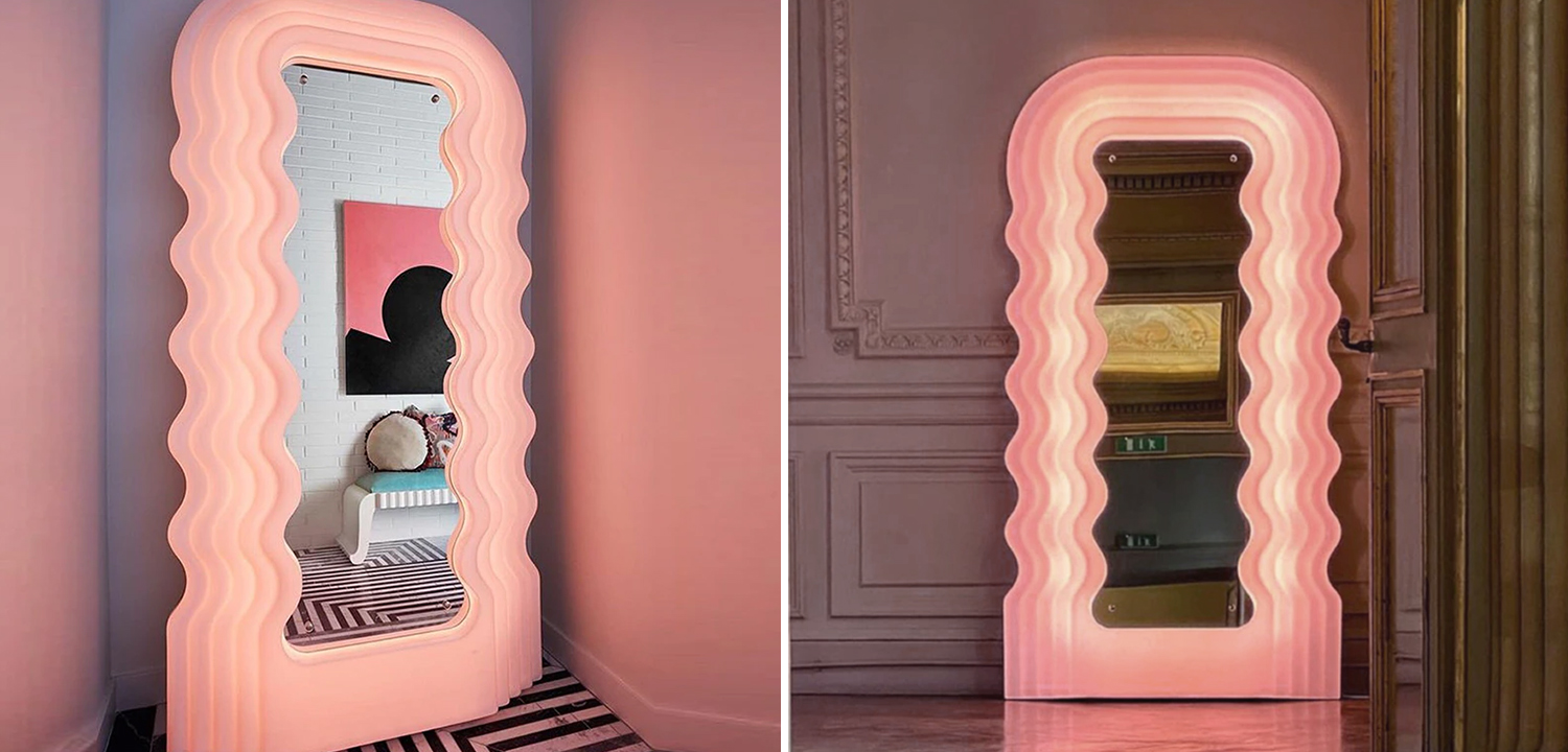 Зеркало Pink Ultrafragola Mirror Ettore Sottsass - фото