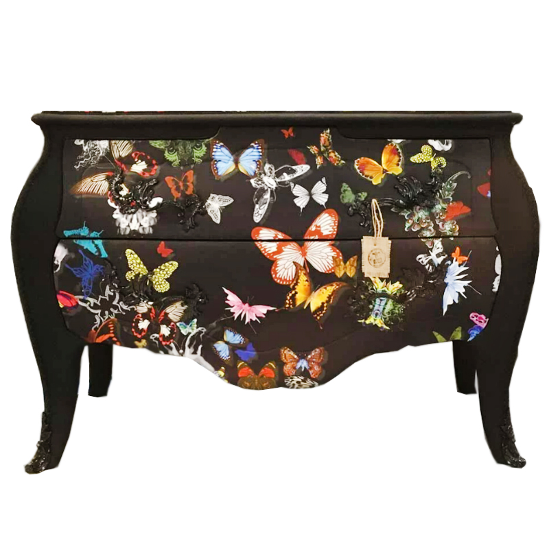 Комод Бабочки Chest of Drawers Night Butterflies Черный Мульти в Самаре | Loft Concept 