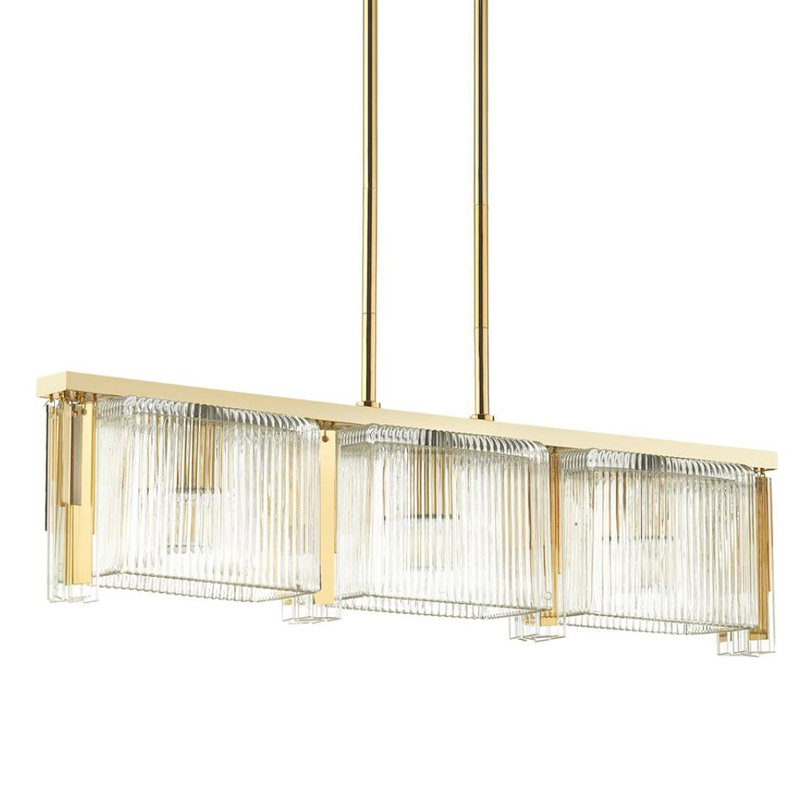 Люстра Madelen Gold Linear Chandelier Глянцевое золото Прозрачный (Transparent) в Самаре | Loft Concept 