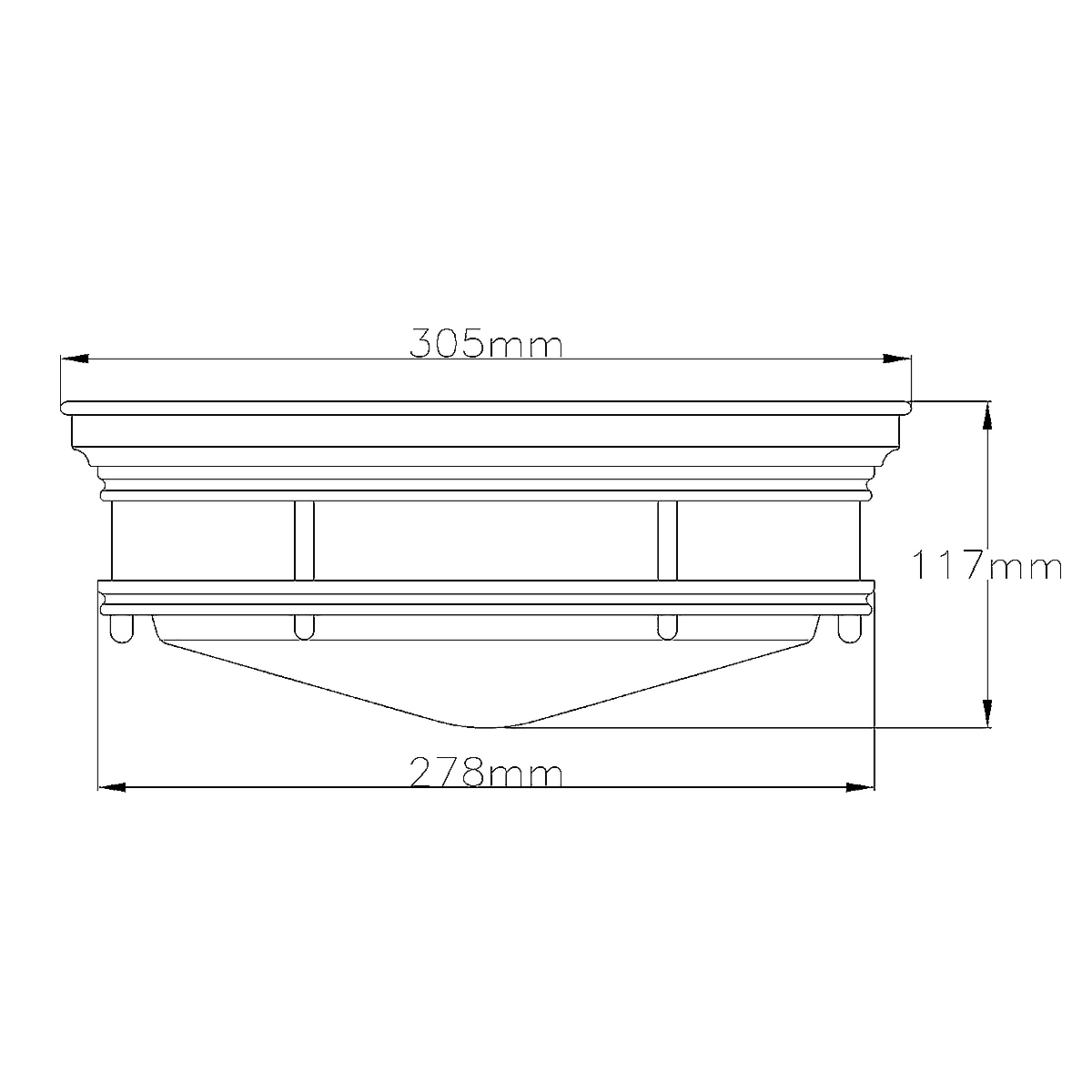 Потолочный светильник для ванных комнат со стеклянным плафоном в форме перевернутого конуса Hinkley в Самаре