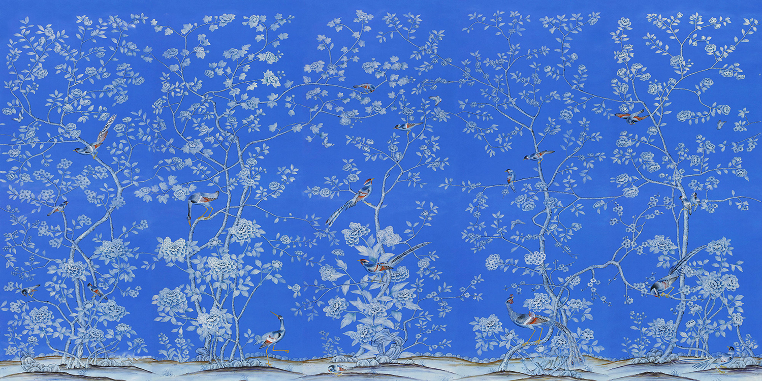 Обои ручная роспись Earlham Bright Blue - фото