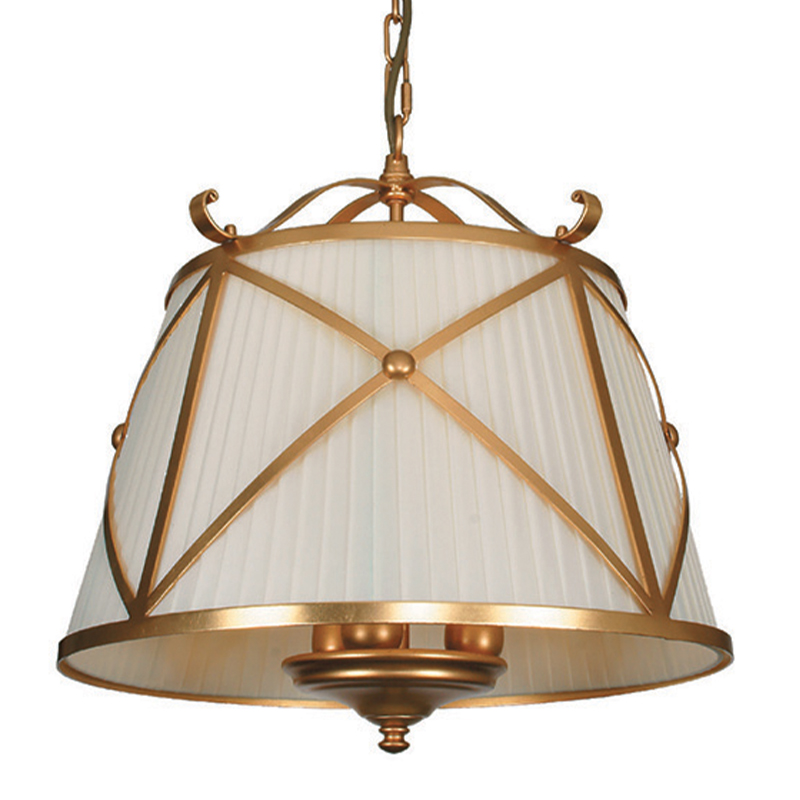 Люстра абажур Provence Lampshade Light Gold Chandelier Бежевый Золотой в Самаре | Loft Concept 