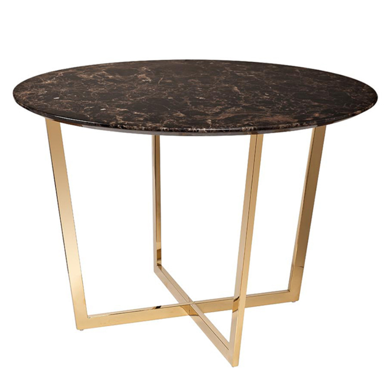 Обеденный стол Dining table Jacques round Brown Коричневый Золотой в Самаре | Loft Concept 