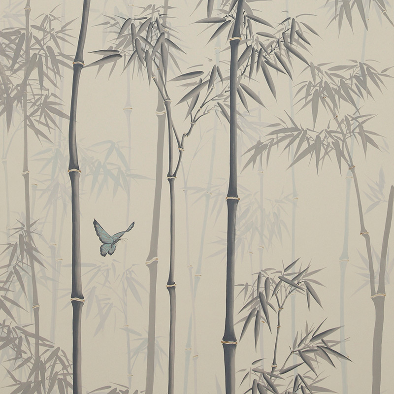 Обои ручная роспись Distant Bamboo Special Colourway on white dyed paper Обои ручная роспись Distant Bamboo Special Colourway on white dyed paper в Самаре | Loft Concept
