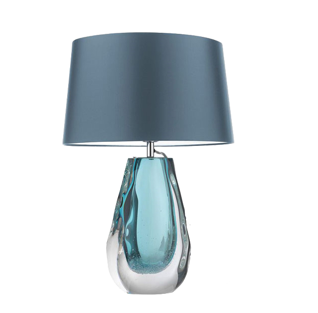 Настольная лампа Anya Peacock Table Lamp Хром Прозрачный Голубой в Самаре | Loft Concept 