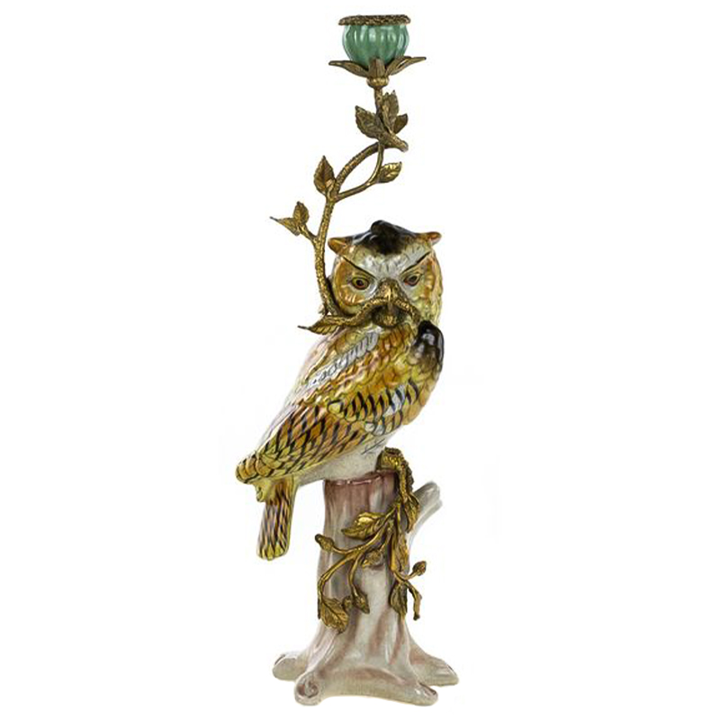 Подсвечник Owl Bronze Branch Candlestick Бронза Желтый Коричневый в Самаре | Loft Concept 