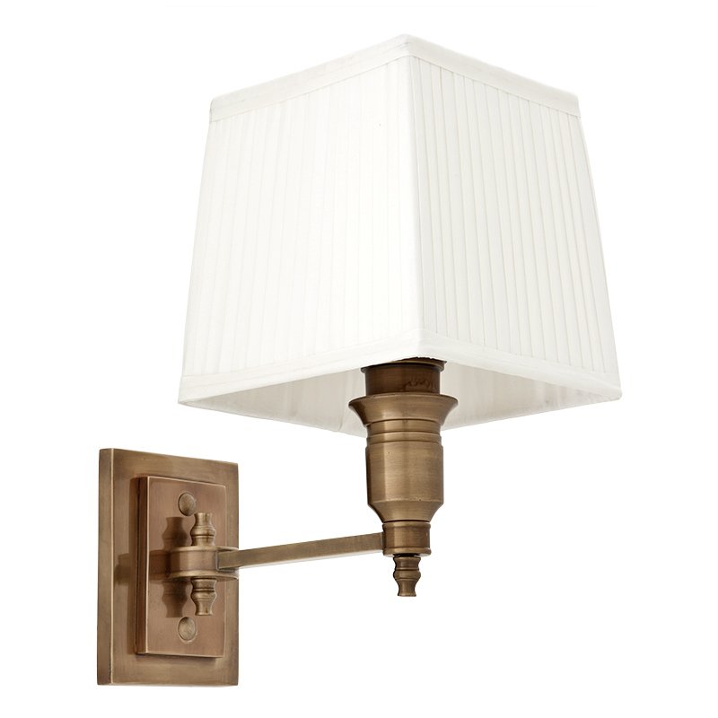 Бра Wall Lamp Lexington Single Brass+White Латунь Античная полированная Белый в Самаре | Loft Concept 