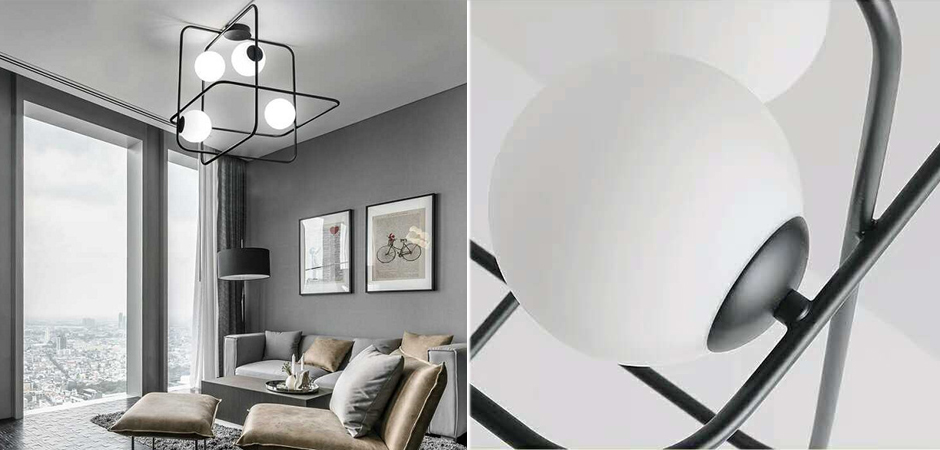 Люстра Broken Squares Balls Black Люстра Broken Squares Balls Black - Loft-Concept в Самаре