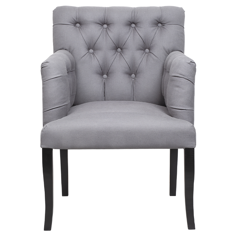 Кресло Addison Chic Armchair grey flax Серый Черный в Самаре | Loft Concept 