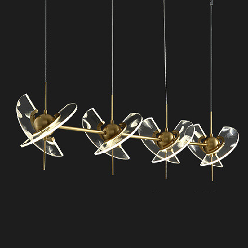 Люстра FLY Chandelier line Латунь Прозрачный в Самаре | Loft Concept 