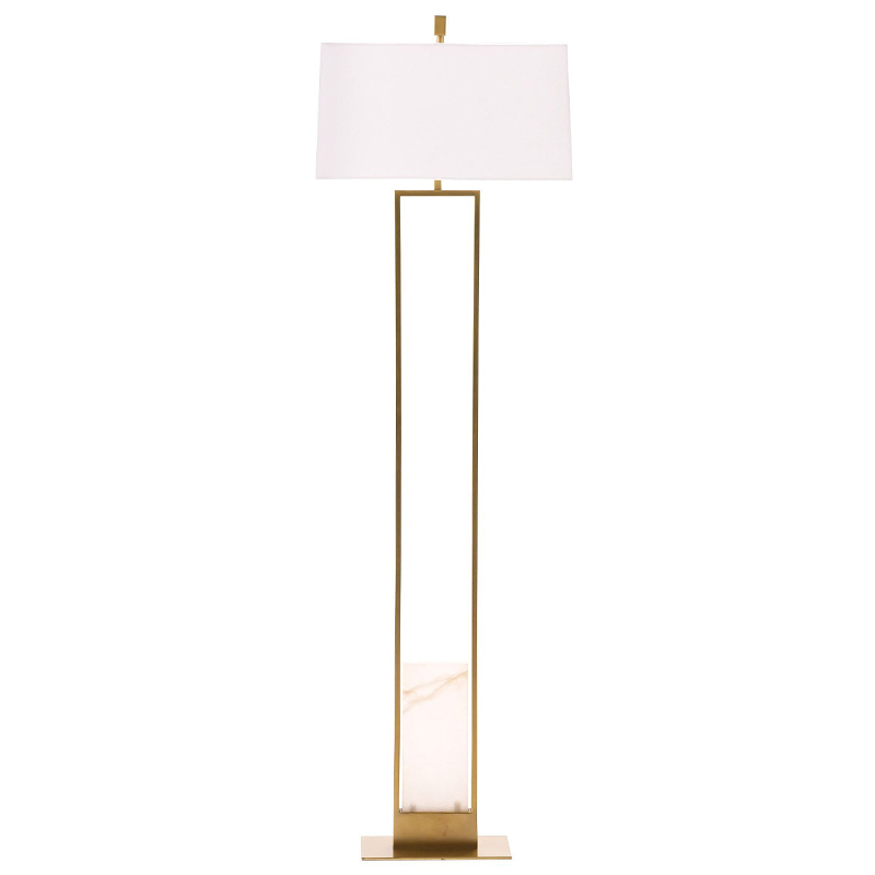 Торшер Arteriors MARKHAM FLOOR LAMP Brass Латунь Белый в Самаре | Loft Concept 