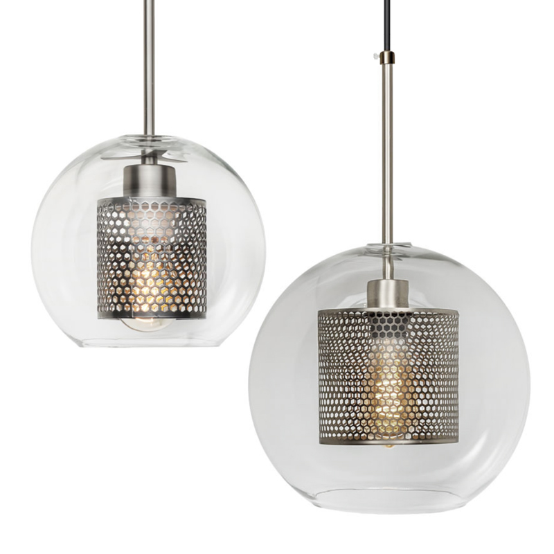 Perforated Vessel Pendant Lamp Nickel Ball Никель Прозрачное Стекло в Самаре | Loft Concept 