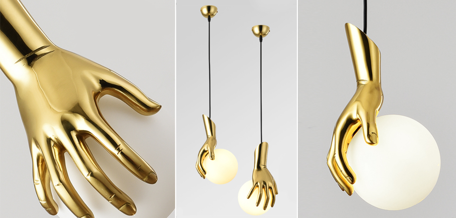 Подвесной светильник Золотая рука Gold Hand Pendant lamp Подвесной светильник Золотая рука Gold Hand Pendant lamp - Loft-Concept в Самаре