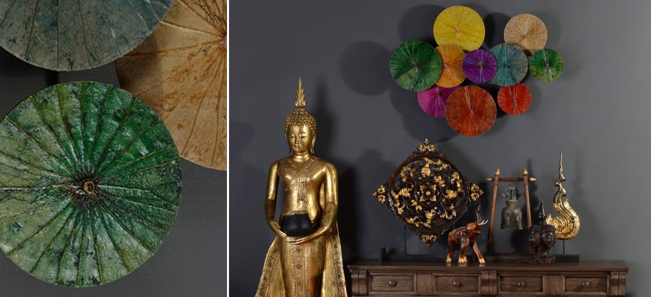 Арт-объект Disc wall art Lotus leaves - Loft-Concept в Самаре