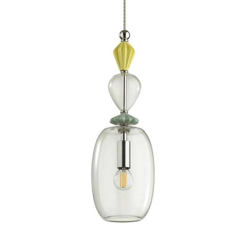 Подвесной светильник Iris Glas hanging lamp candy B chrome Прозрачное Стекло Прозрачный желтый Голубой Хром Прозрачный зеленый в Самаре | Loft Concept 