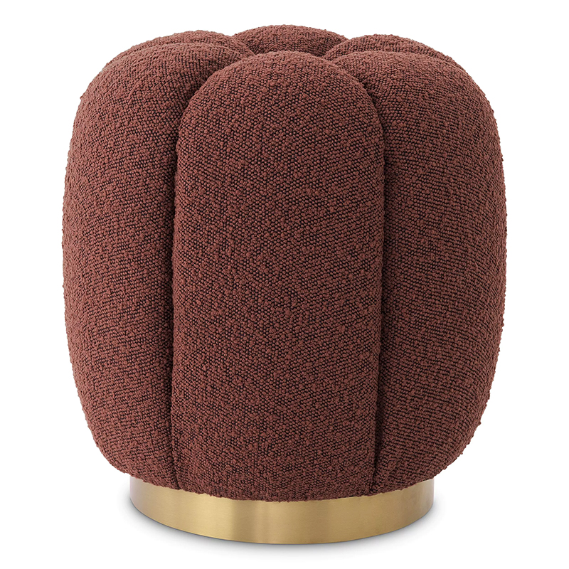 Пуф Eichholtz Stool Orchanic Boucle Rouge Бургундский красный Латунь в Самаре | Loft Concept 