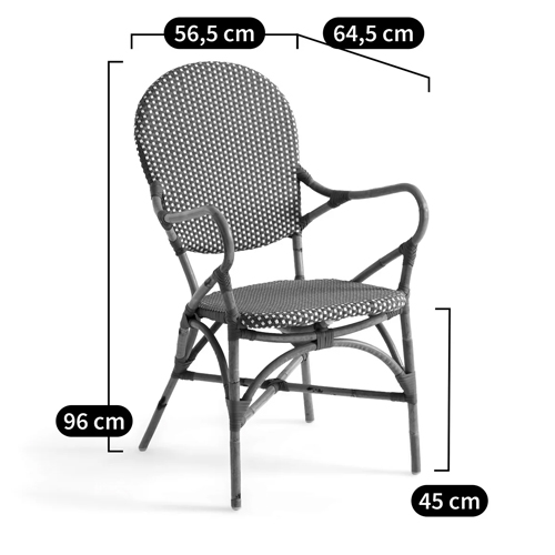 Кресло плетеное из ротанга Ronald Black White Rattan Chair в Самаре