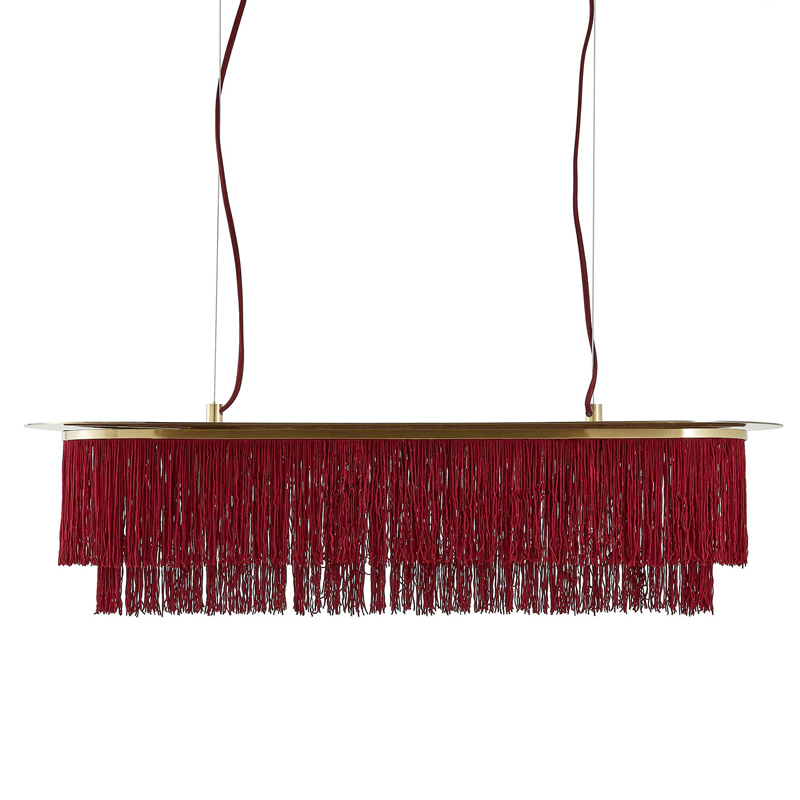 Люстра Houtique Linear Chandelier Burgundy Бургундский красный Латунь в Самаре | Loft Concept 