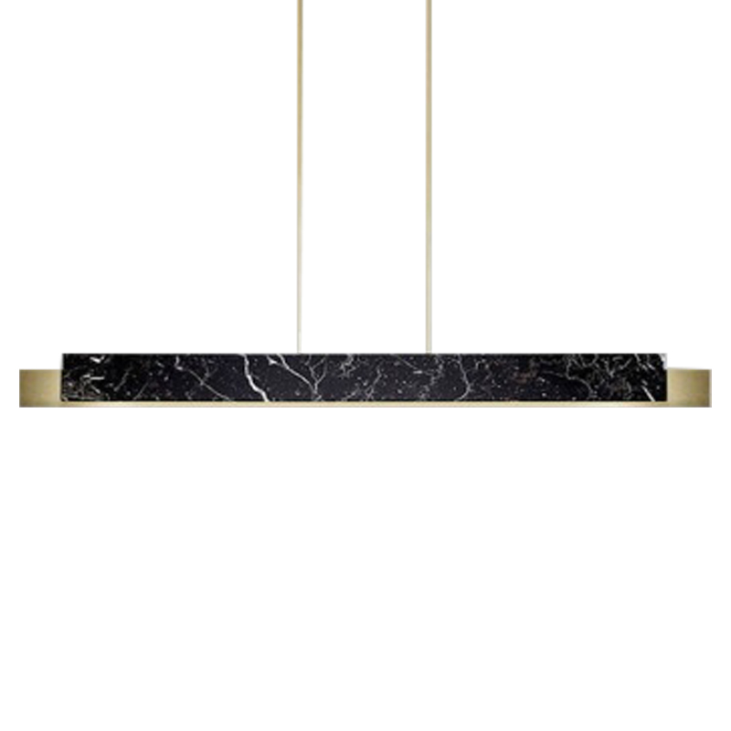 Люстра Leonce Marble Linear Chandelier Brass Черный Мрамор Nero Латунь в Самаре | Loft Concept 