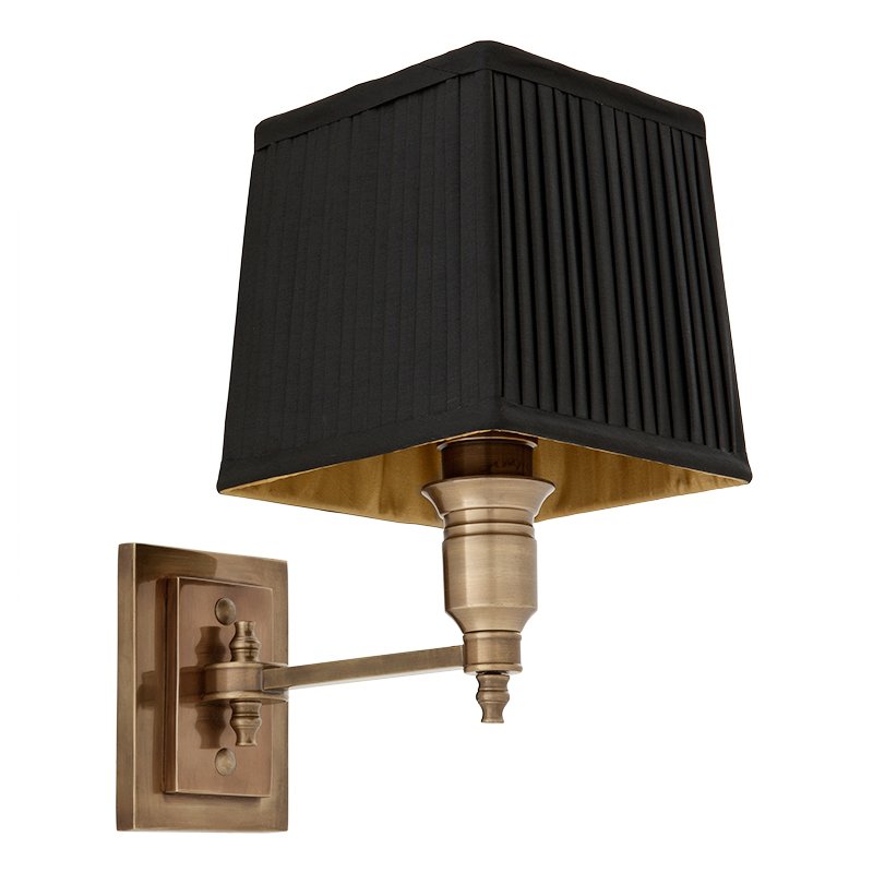 Бра Wall Lamp Lexington Single Brass+Black Латунь Античная полированная Черный в Самаре | Loft Concept 