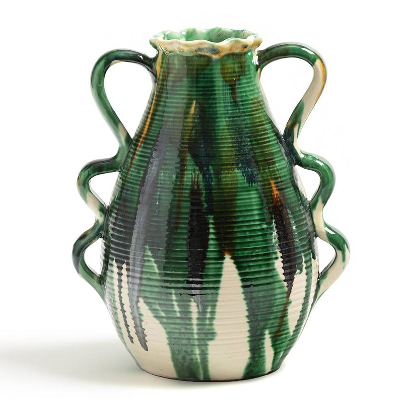 Ваза Faience Vase II Белый Зеленый Желтый Синий в Самаре | Loft Concept 