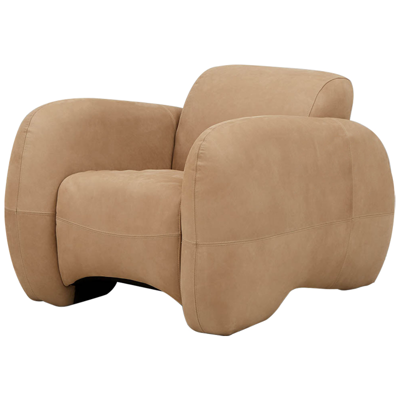 Кресло Bruno Cozy Leather Armchair Песочный в Самаре | Loft Concept 