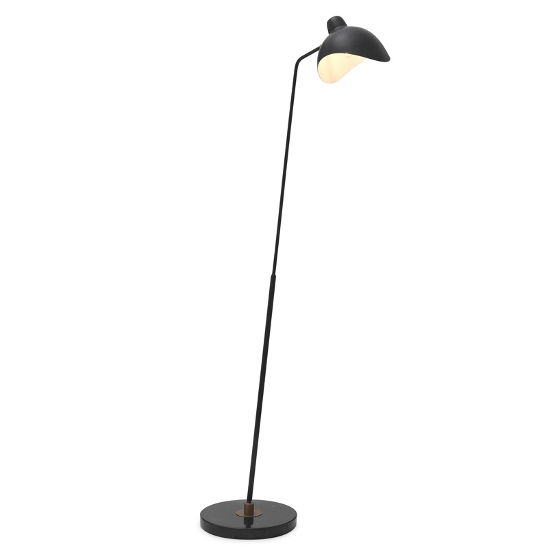 Торшер Eichholtz Floor Lamp Asta Черный Черный Мрамор Nero Латунь Античная полированная в Самаре | Loft Concept 