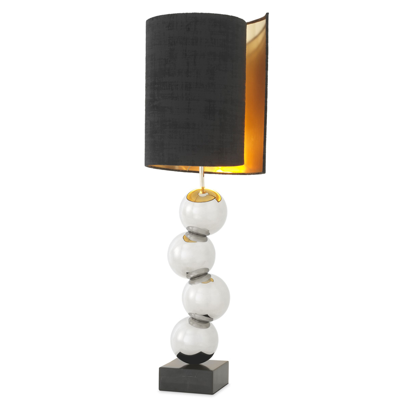 Настольная лампа Eichholtz Table Lamp Aerion Nickel Черный Никель Черный Мрамор Nero в Самаре | Loft Concept 