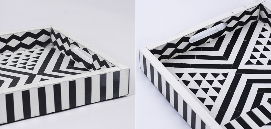 Поднос Инкрустация кость Black And White Bone Inlay Tray Поднос Инкрустация кость Black And White Bone Inlay Tray - Loft-Concept в Самаре