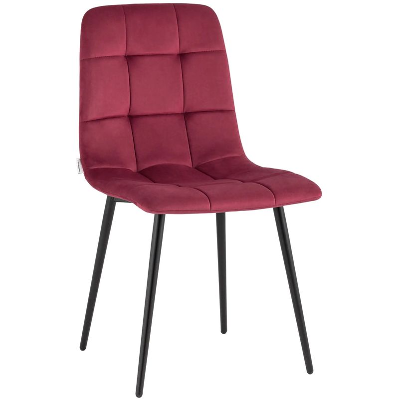 Стул NANCY Chair Малиновый Велюр Малиновый (Crimson) Черный в Самаре | Loft Concept 