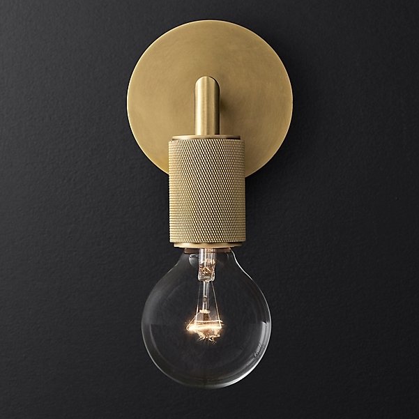 Бра RH Utilitaire Single Sconce Brass Латунь в Самаре | Loft Concept 