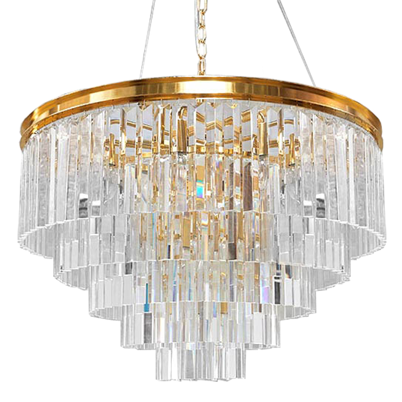 Люстра RH Odeon Chandelier Five Gold 80 Прозрачное Стекло Золотой в Самаре | Loft Concept 