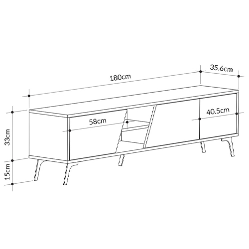 ТВ-тумба с 3-мя дверцами и полками Grey Albe TV Stand в Самаре