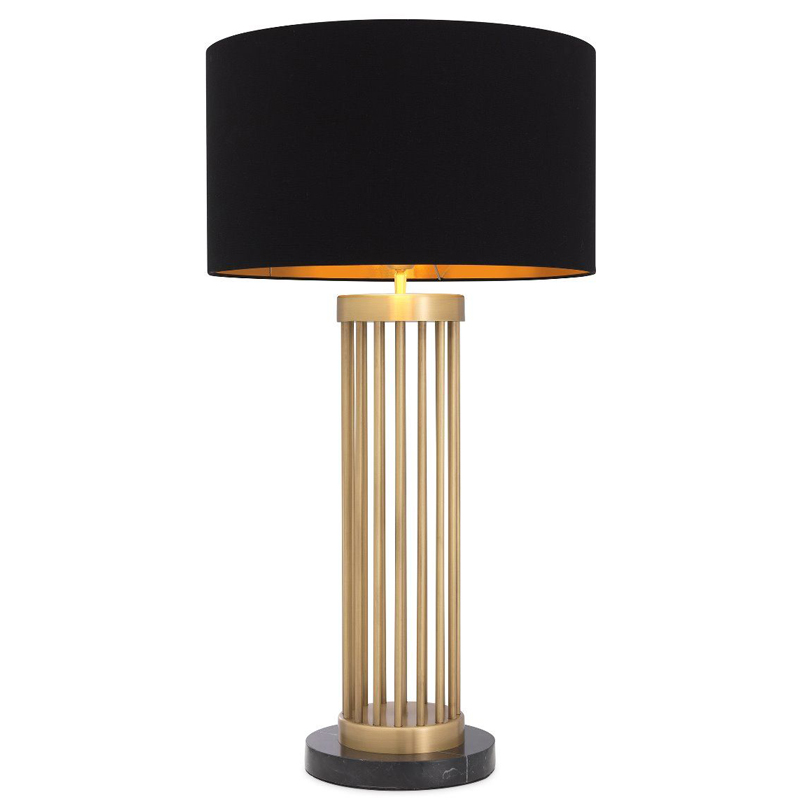 Настольная лампа Eichholtz Table Lamp Condo Черный Латунь Античная полированная Черный Мрамор Nero в Самаре | Loft Concept 