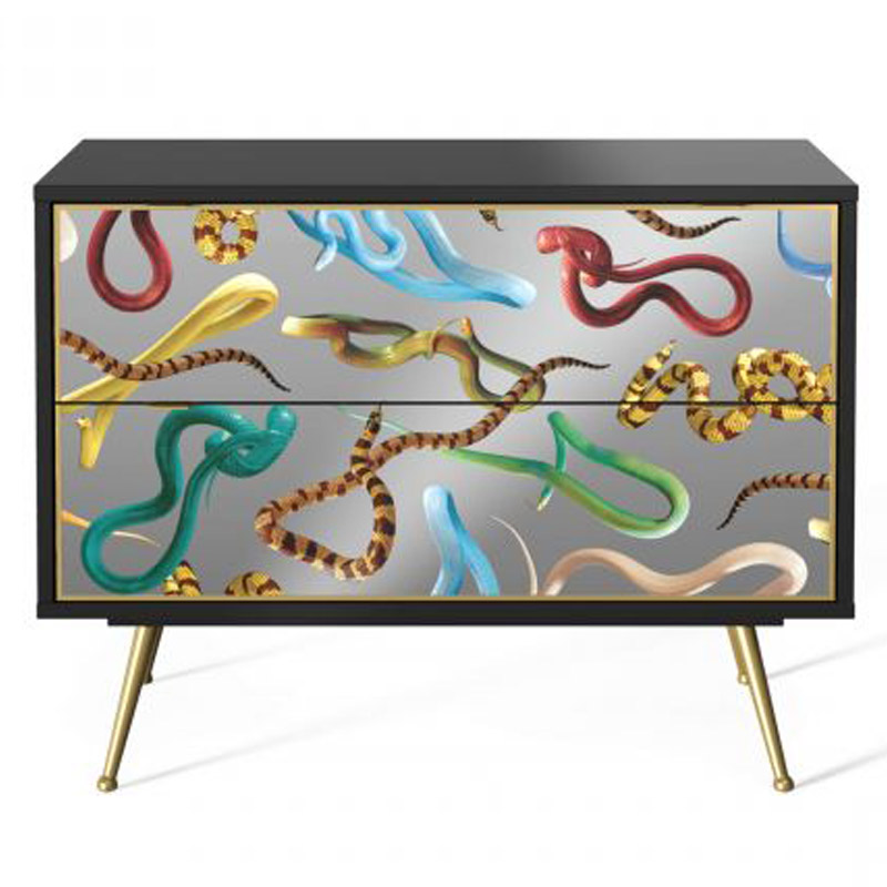 Комод Seletti Chest of Two Drawers Snakes Мульти Черный Золотой Шампань в Самаре | Loft Concept 